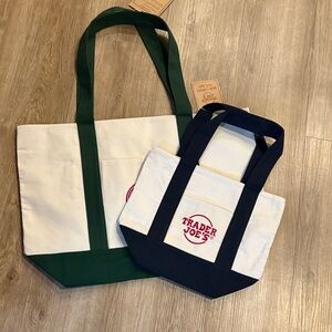 Two Trader Joe’s canvas totes- large and mini